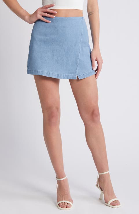 Alex Denim Wrap Miniskort