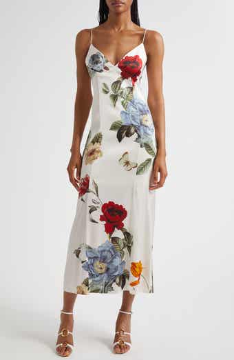 Alice + Olivia Julietta Floral Satin Slipdress