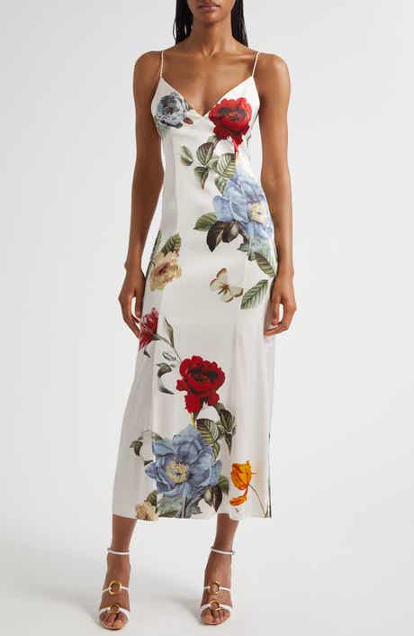 Alice + Olivia Julietta Floral Satin Slipdress