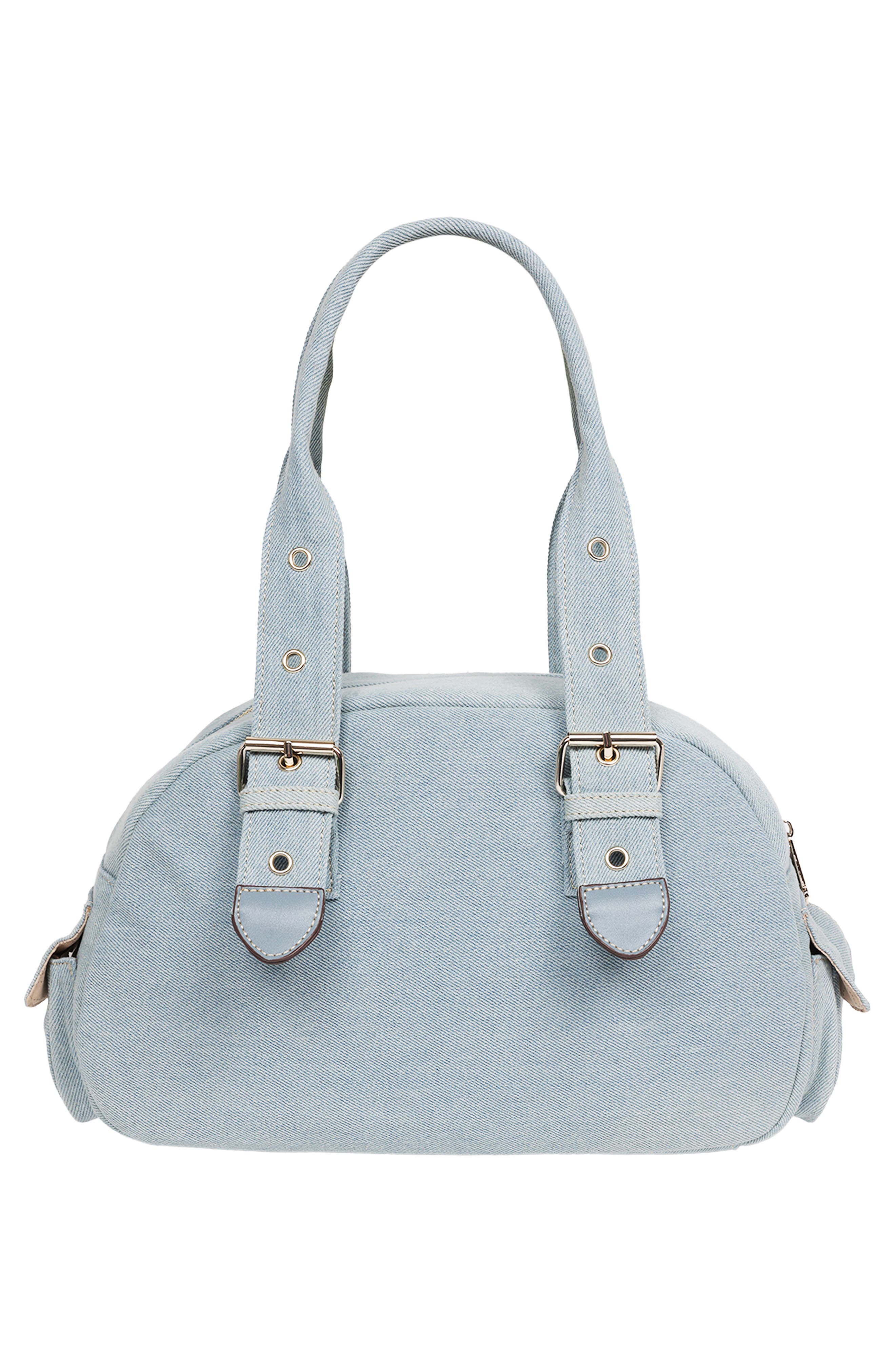 True Religion Multipatch Satchel Bag, Alternate, color, Denim