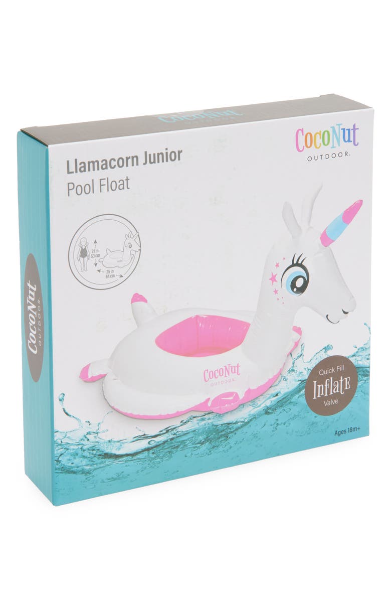 Coconut Outdoor Junior Llamacorn Pool Float, Main, color, White