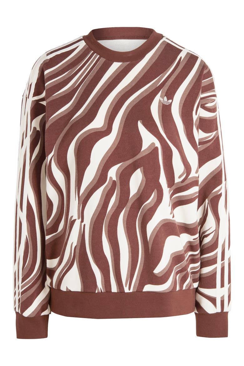 Abstract Animal Print Sweatshirt, Alternate, color, BROWN