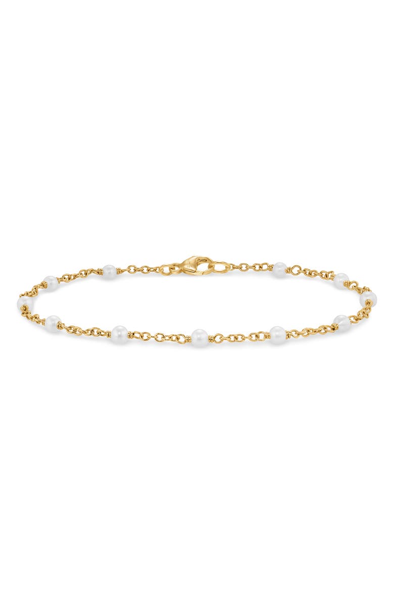 David Yurman Pearl Classics Freshwater Pearl Station Bracelet in 18K Yellow Gold, 3.5mm, Main, color, Gold