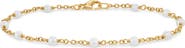 David Yurman Pearl Classics Freshwater Pearl Station Bracelet in 18K Yellow Gold, 3.5mm