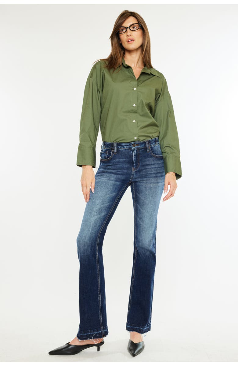 KanCan Rowan Mid Rise Flare Jeans, Alternate, color, Dark Wash