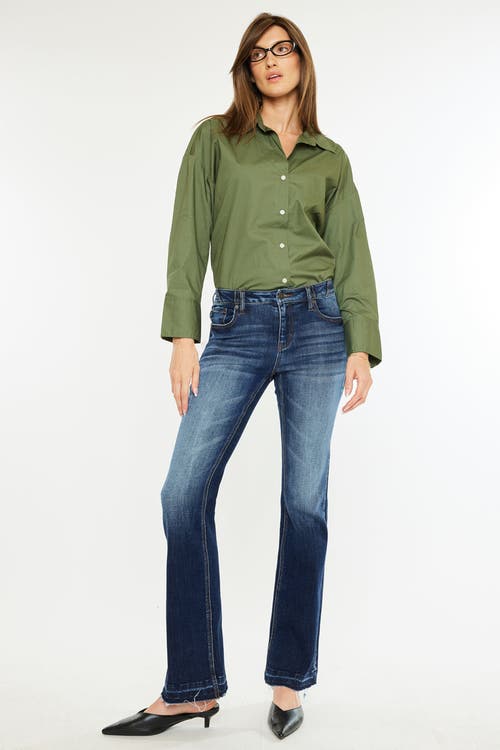 Kancan Michelle High Rise Flare Jeans In Dark Wash