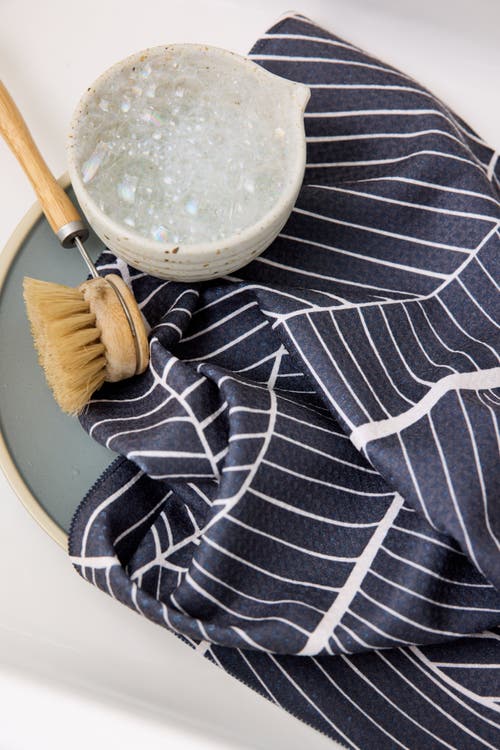 Geometry Kitchen Tea Towel Set In Black