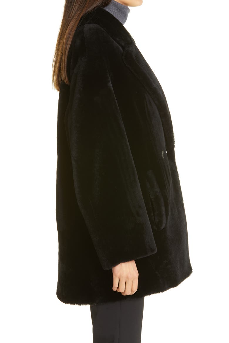 Murano Genuine Shearling Coat, Alternate, color, BLACK