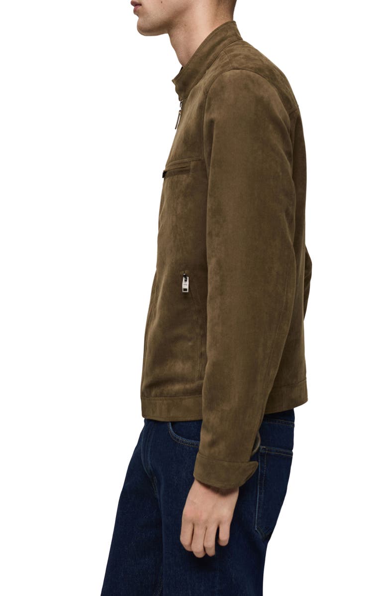 MANGO Faux Suede Biker Jacket, Alternate, color, 