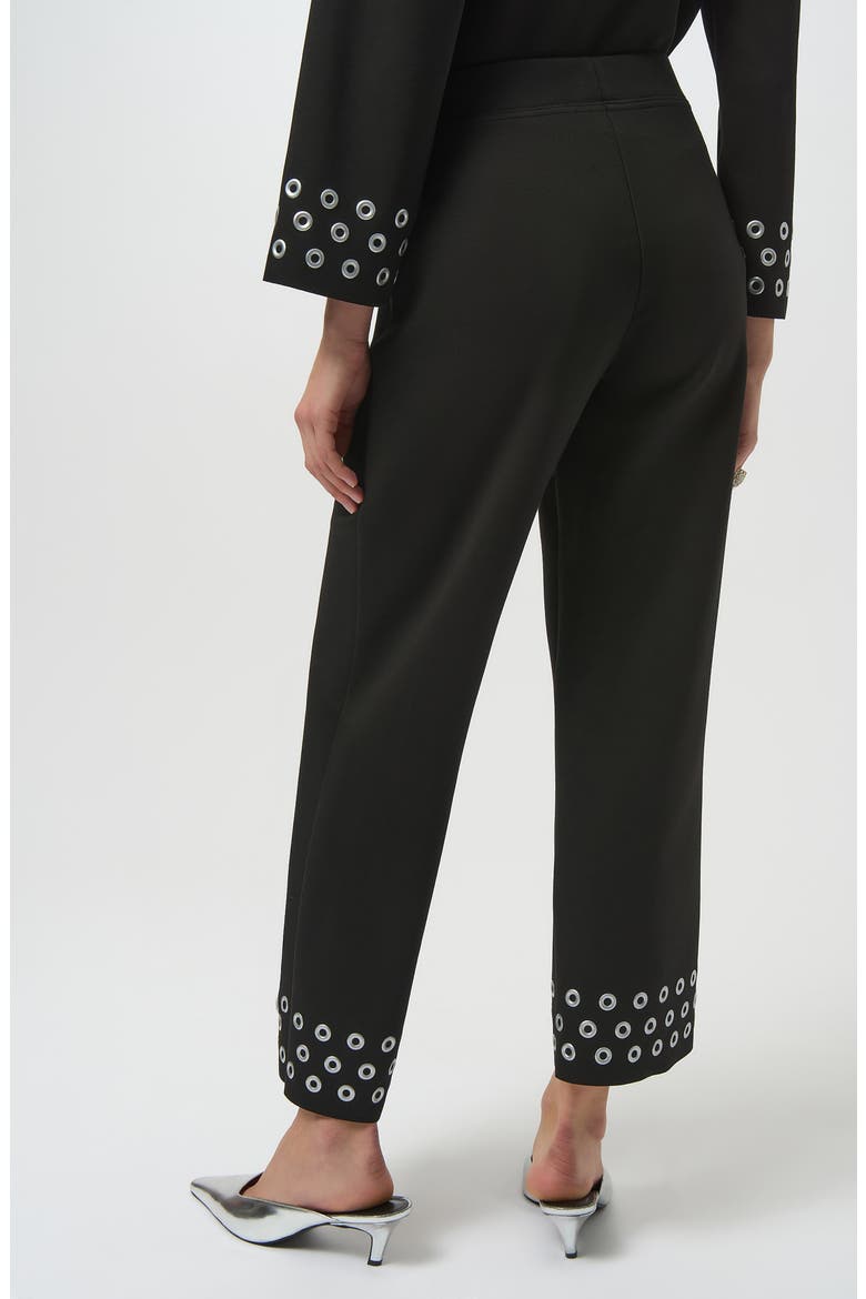 Grommet Detail Straight Leg Pants, Alternate, color, BLACK