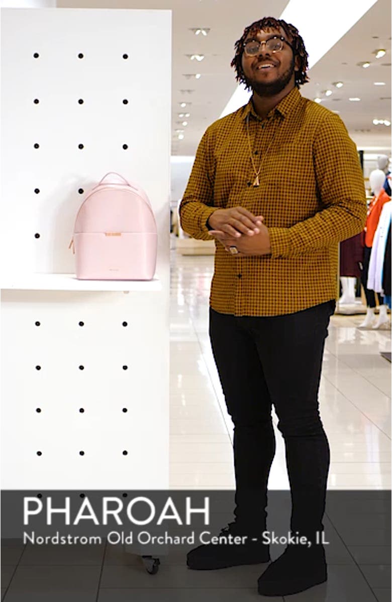 Jenyy Faceted Bow Leather Backpack, sales video thumbnail