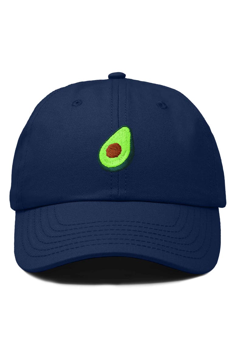Avocado Embroidered Food Hat, Main, color, Navy Blue