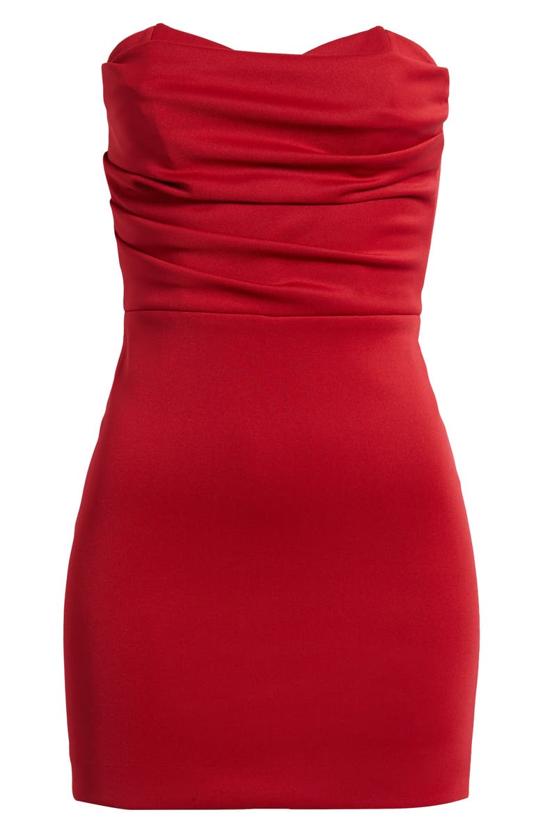 Black Halo Leonora Strapless Minidress, Alternate, color, Crimson