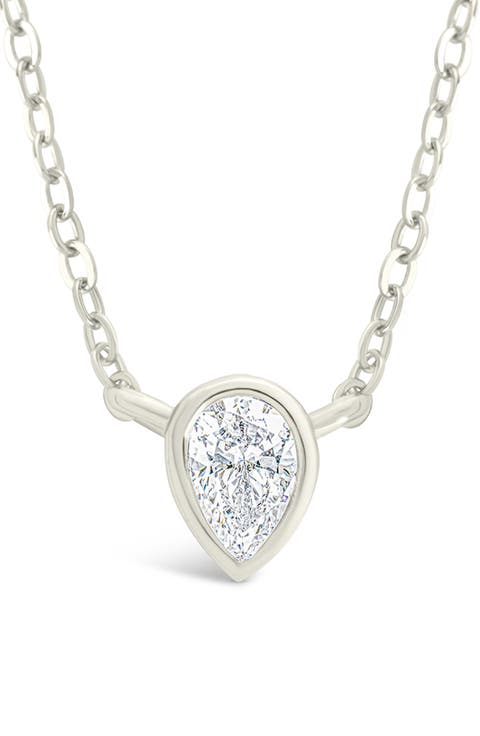 Pear Cut Cubic Zirconia Pendant Necklace