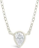 Sterling Forever Pear Cut Cubic Zirconia Pendant Necklace