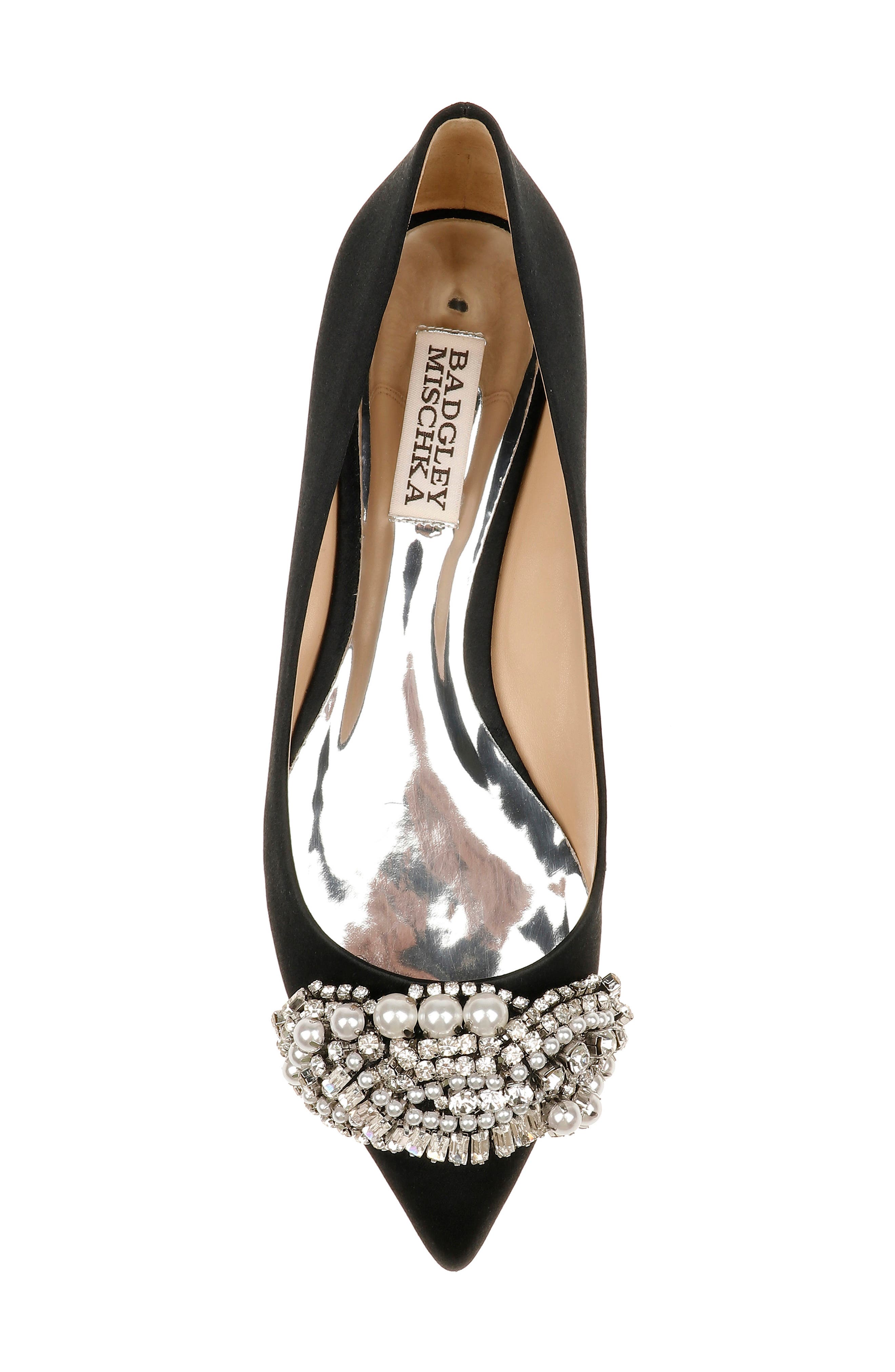 Badgley Mischka Collection Badgley Mischka Octavia Crystal Embellished Skimmer Flat, Alternate, color, 