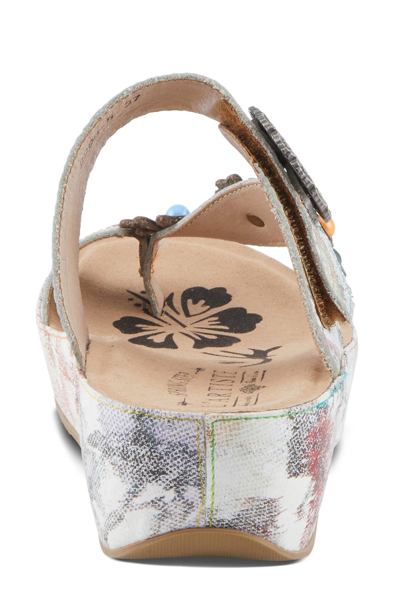 L'Artiste by Spring Step Blissbloom Platform Wedge Flip Flop, Alternate, color, Ice Multi