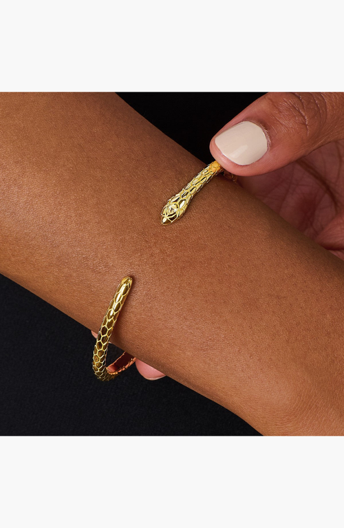 Little Sky Stone Snake Cuff Bracelet In Gold