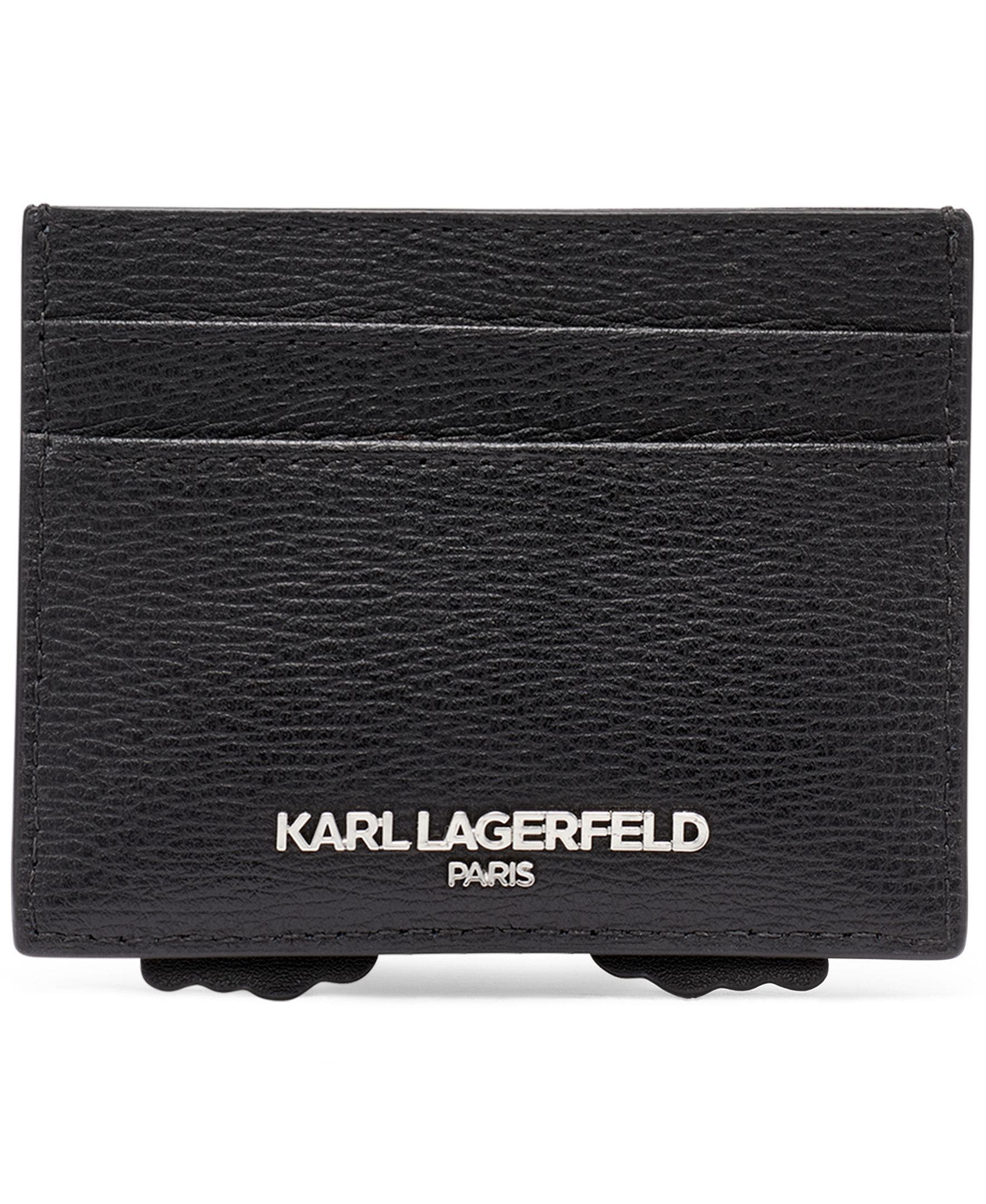 KARL LAGERFELD PARIS Card Case Slg, Alternate, color, Black