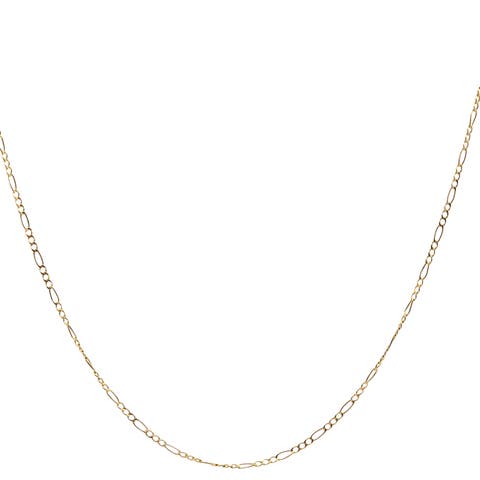 14K Figaro Link 2mm 16in 1.5g  Chain Necklace
