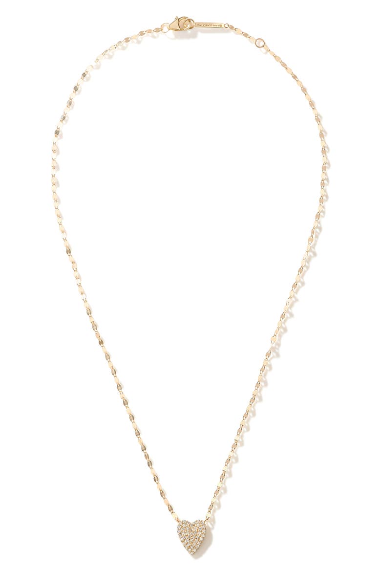 14K Gold Small Diamond Heart Pendant Necklace, Main, color, YELLOW GOLD