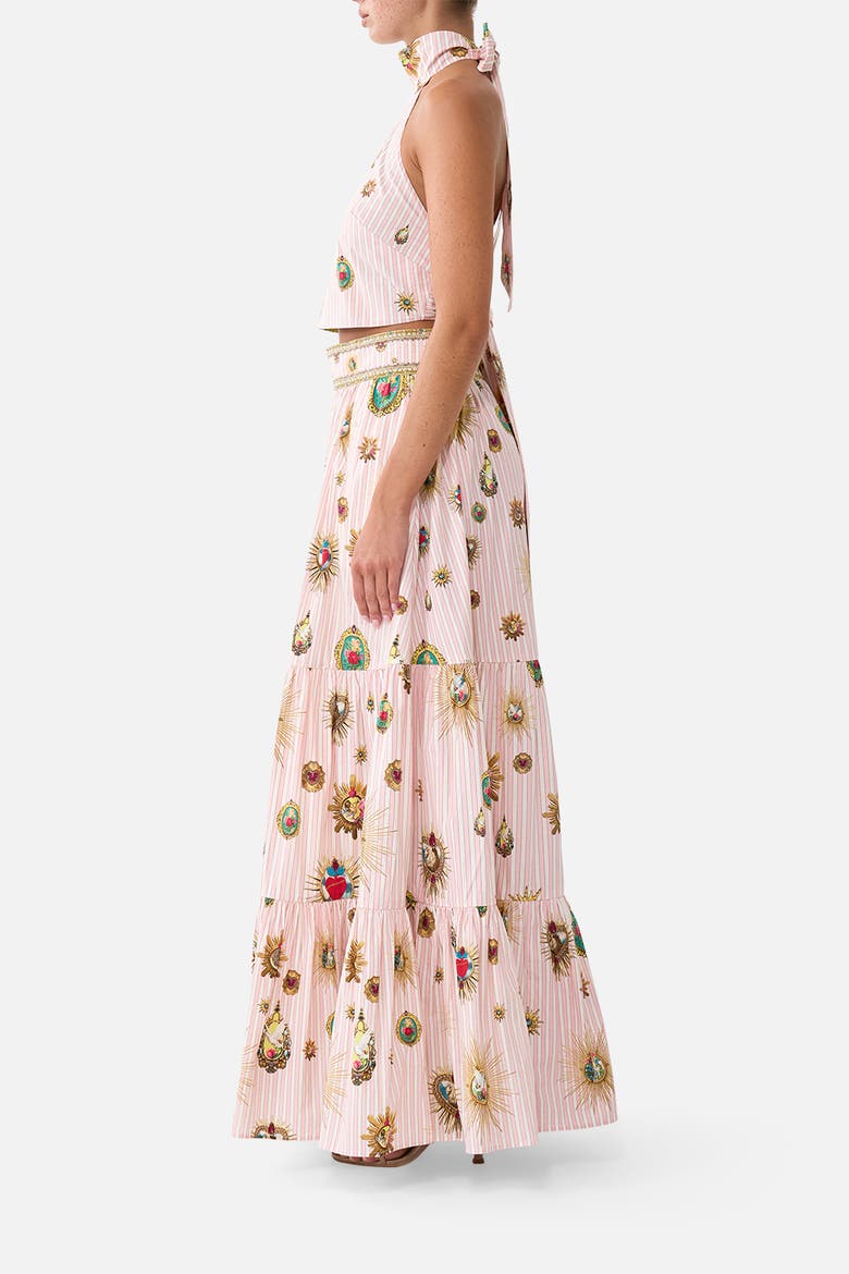 High Waisted Tiered Skirt, Alternate, color, Painted Prayers