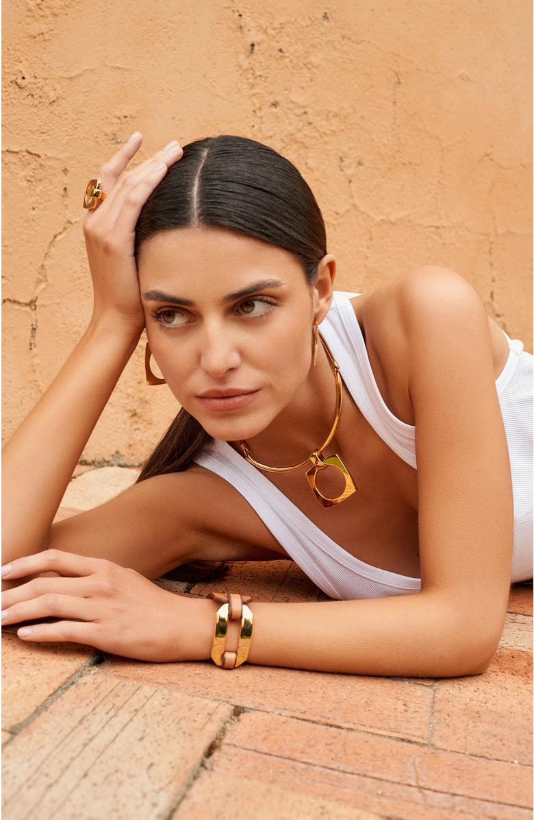 CXC Aldaba Choker, Alternate, color, Gold