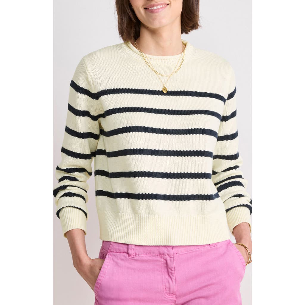 Vineyard Vines Stripe Roll Neck Cotton Sweater In Caley Stripe Marsh