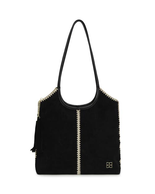 Belle & Bloom Back To Friends Suede Shopper In Black