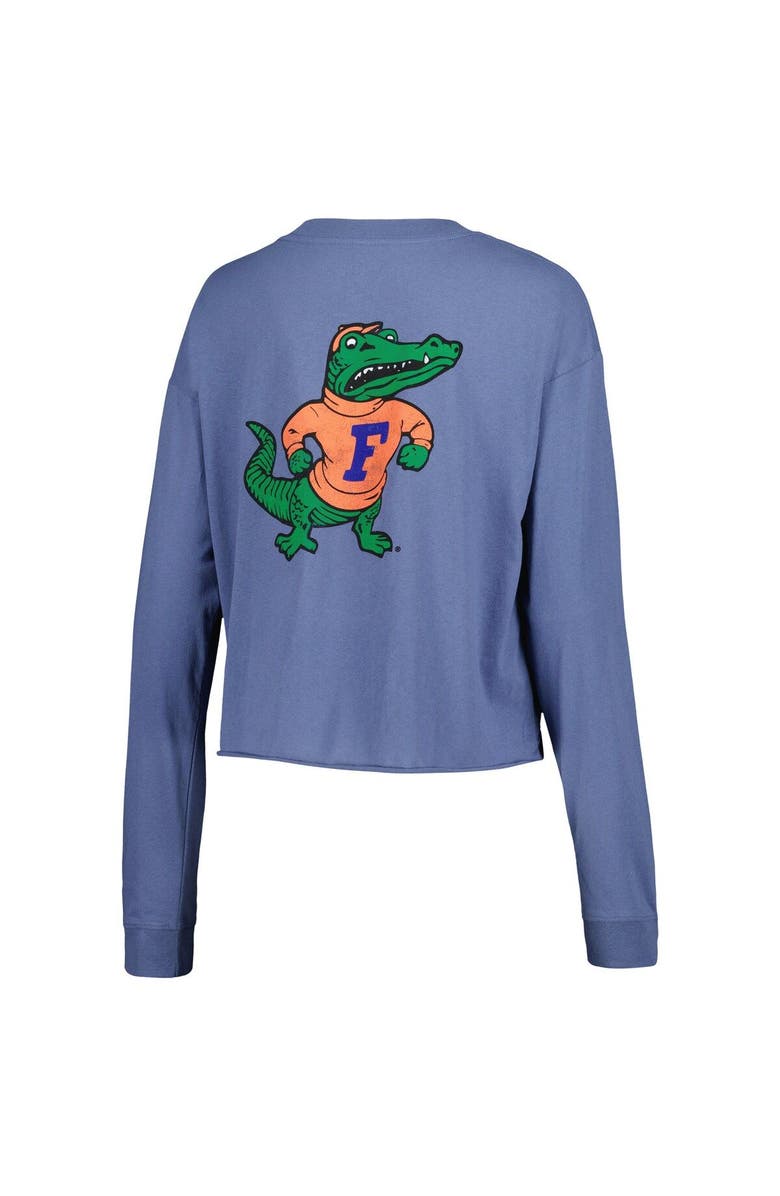 LEAGUE COLLEGIATE WEAR Women's League Collegiate Wear Royal Florida Gators Clothesline Midi Long Sleeve Cropped T-Shirt, Alternate, color,