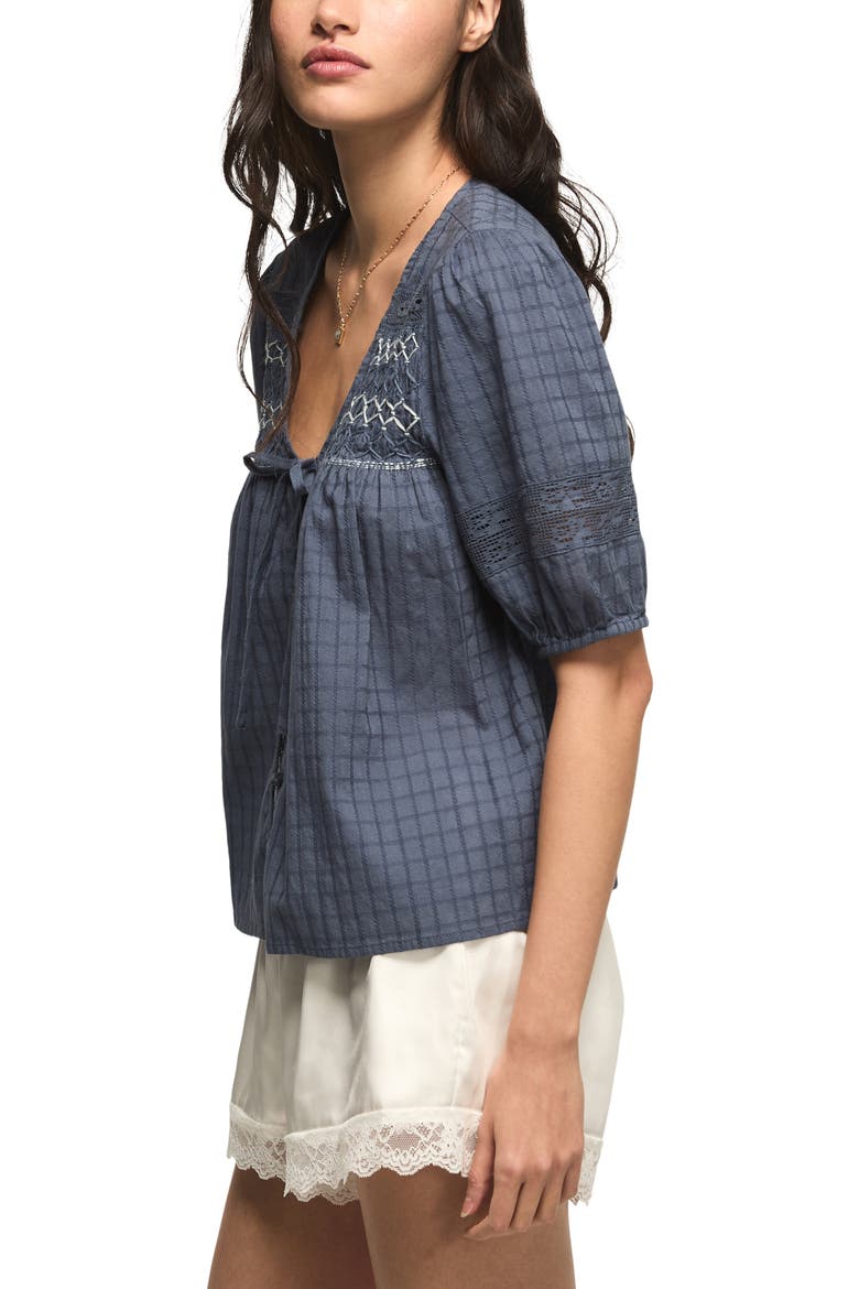 Smock Button-Up Top, Alternate, color, VINTAGE INDIGO