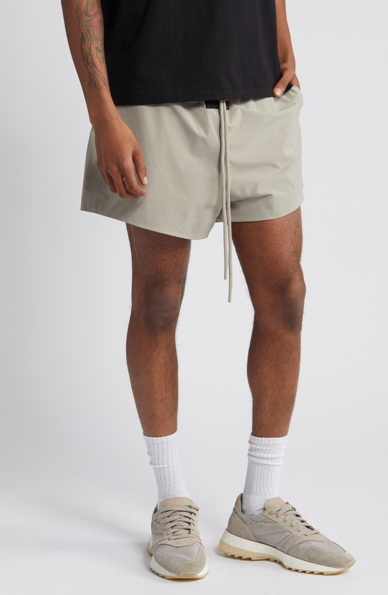 Fear of God Essentials Stretch Nylon Running Shorts, Main, color, 