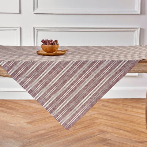 Linen Table Throw - Chelsea Stripe, 52" x 52", 52" x 52"