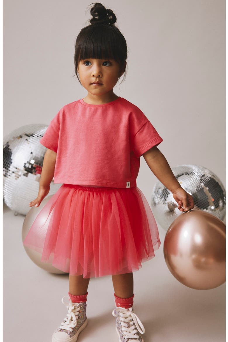 Kids' T-Shirt & Tulle Skirt Set, Alternate, color, PINK