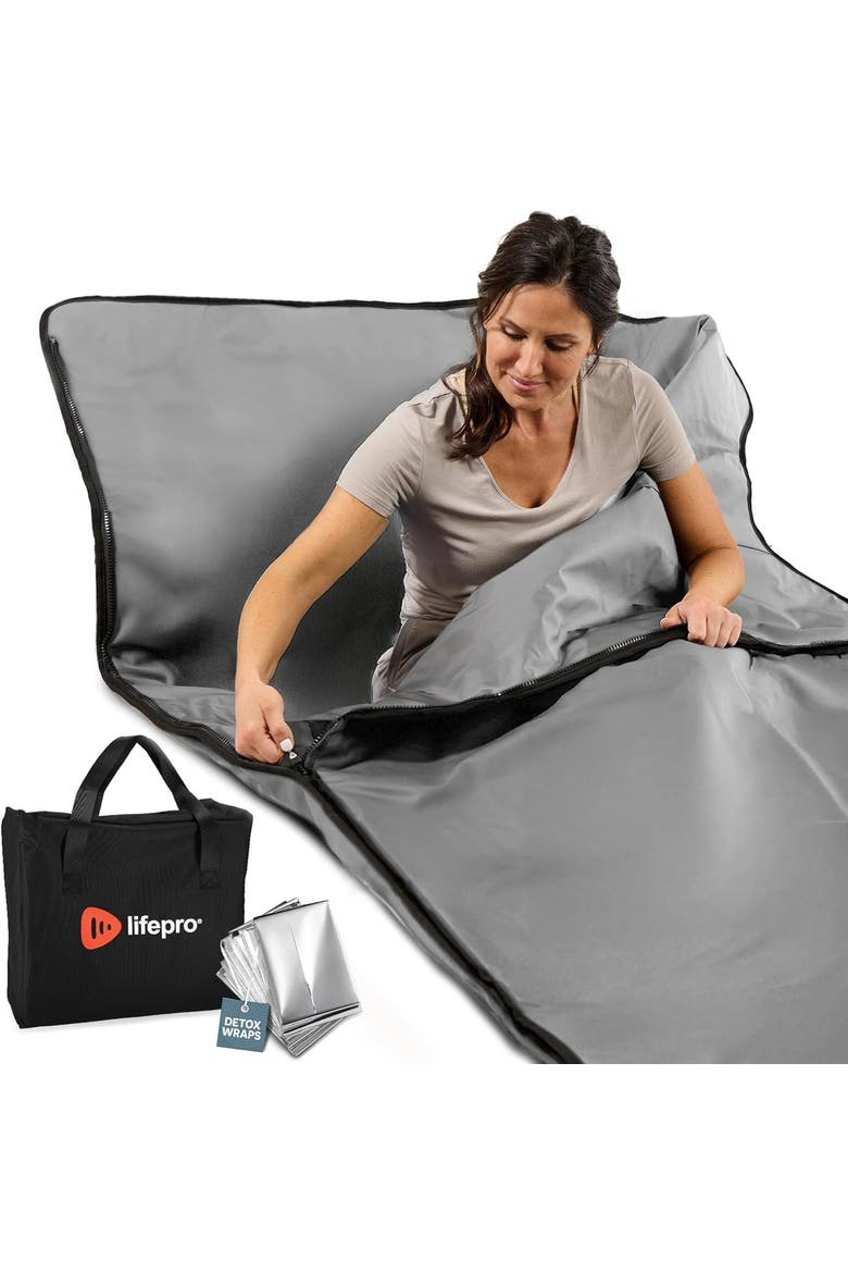 RejuvaWrap Infrared Sauna Blanket for Detox & Relaxation Low EMF Carbon Fiber Heating  9Temp Levels, Main, color, Grey