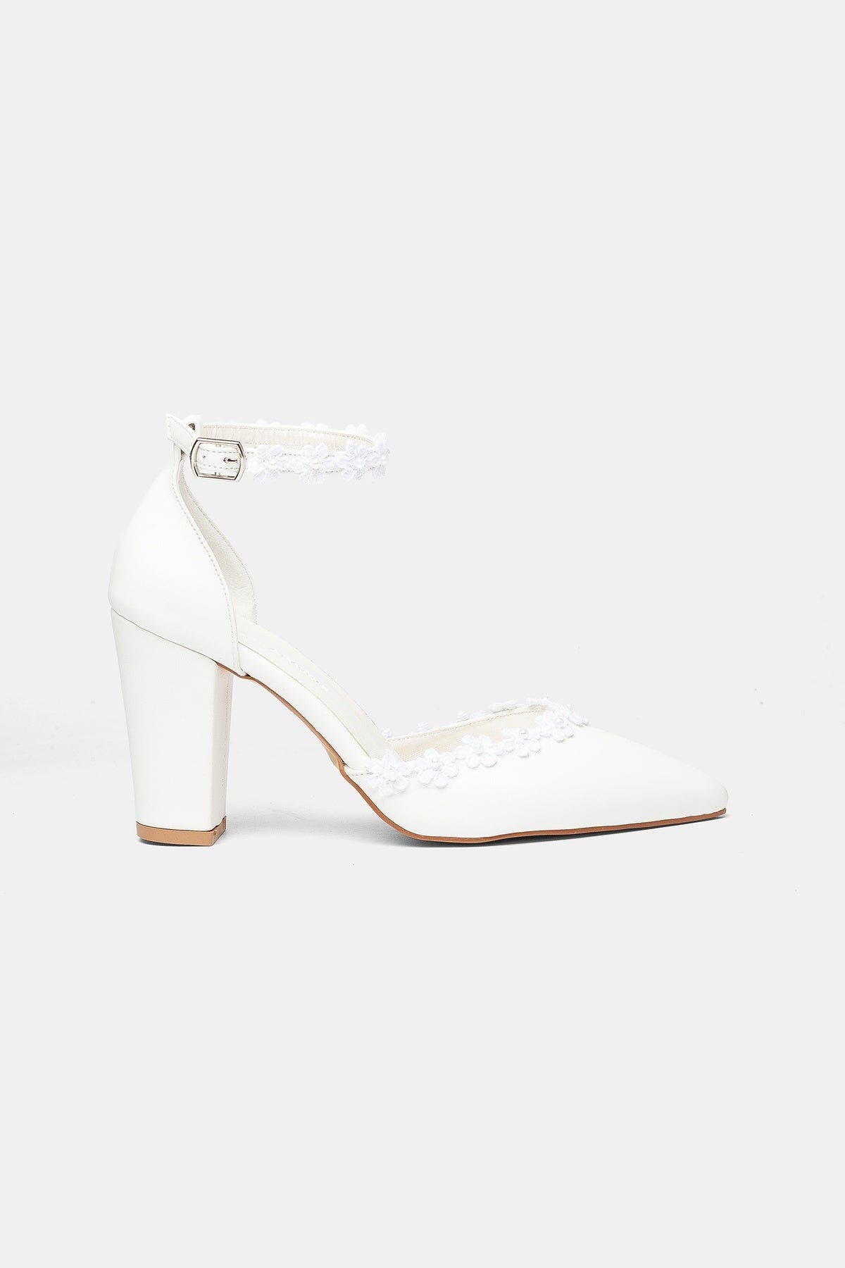 Alisa Block Heel Bridal Pointed Toe Pump, Alternate, color, Ivory