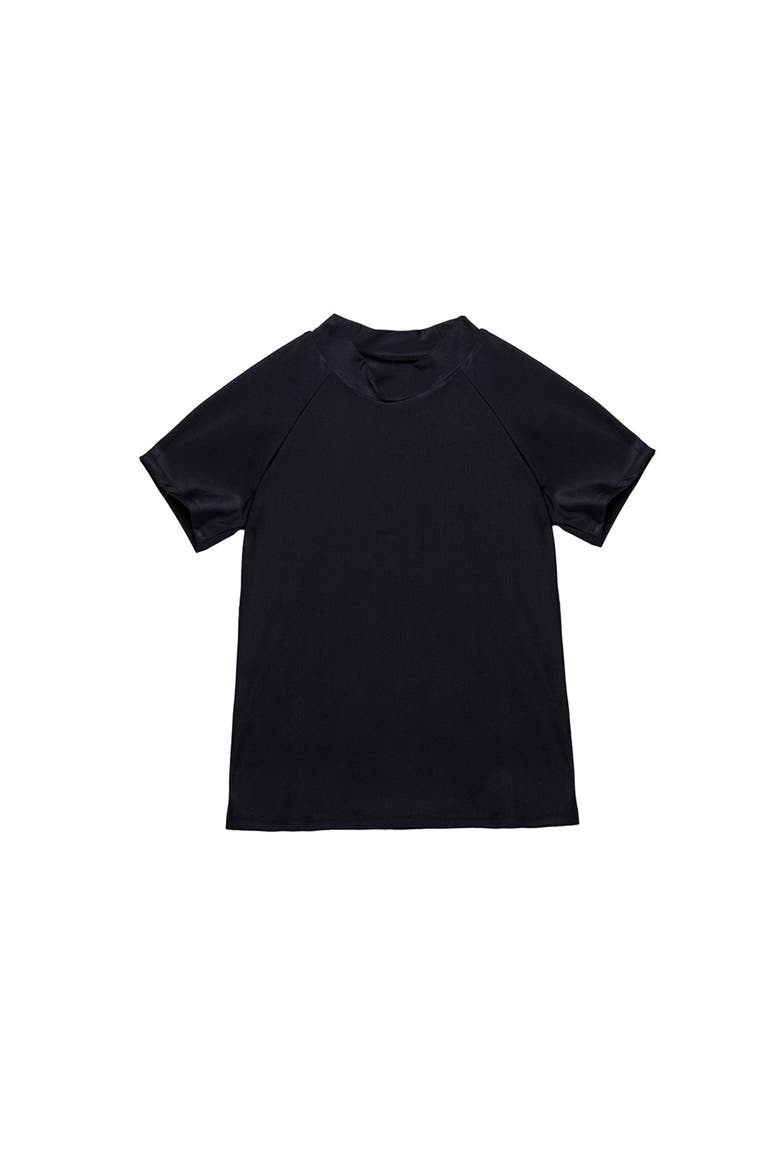 Beach Scout Short Sleeve Swim Shirt, Main, color, Black