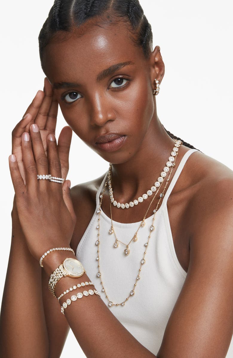 Swarovski Una Angelic Necklace, Alternate, color, White/Gold