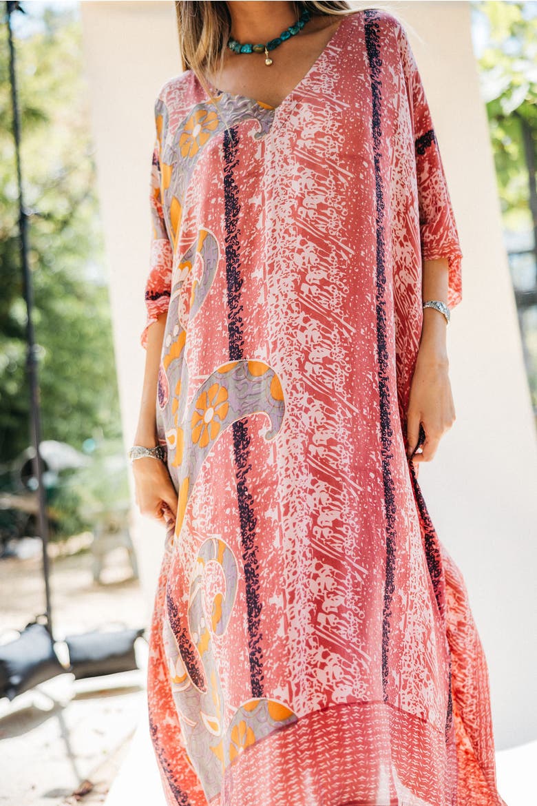 Long Caftan Kierson, Alternate, color, Pink & Red