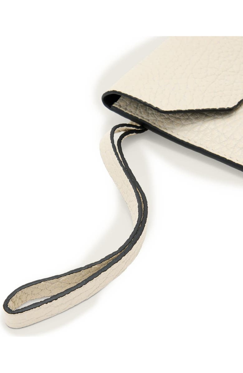 AllSaints Ursa Leather Pouch Wristlet, Alternate, color, Sahara White