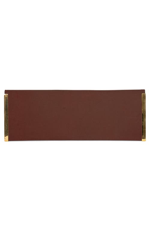 Jeffrey Campbell Halo-c Leather Clutch In Brown Satin