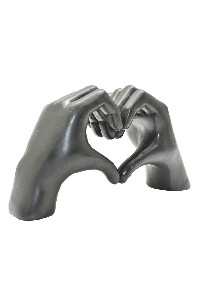 KINETIC Heart Sign Hands Sculpture, Alternate, color, Black