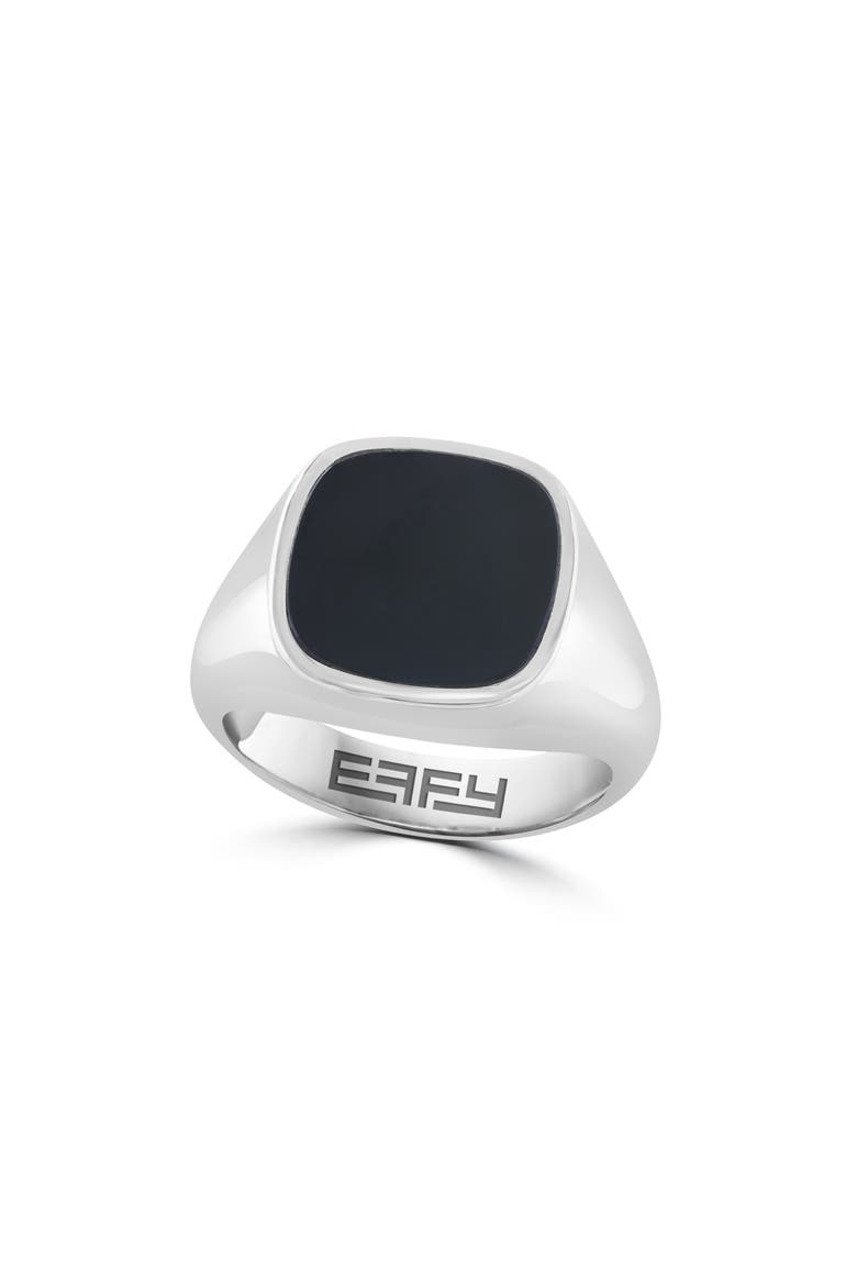 Men's Onyx Signet Ring, Main, color, BLACK