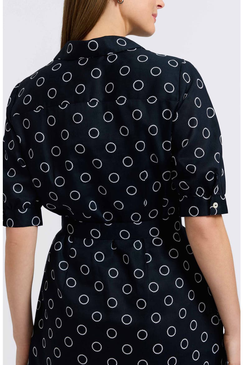 Esther Circle Print Cotton Shirtdress, Alternate, color, BLACK/ WHITE