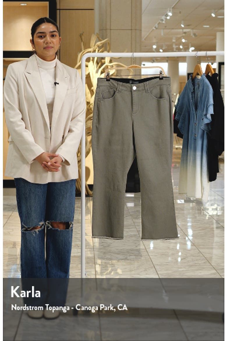 Frayed High Waist Ankle Slim Straight Leg Pants (Nordstrom Exclusive) video