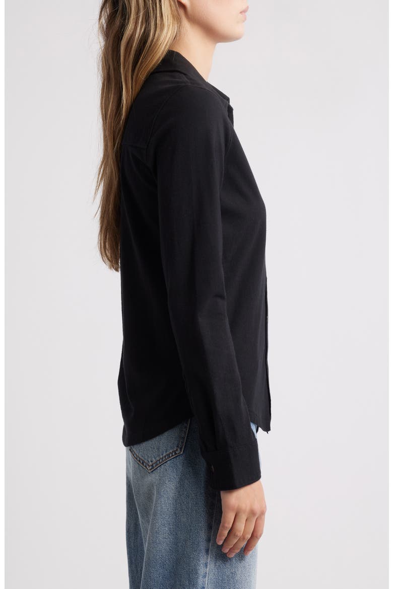 Knit Button-Up Shirt, Alternate, color, BLACK