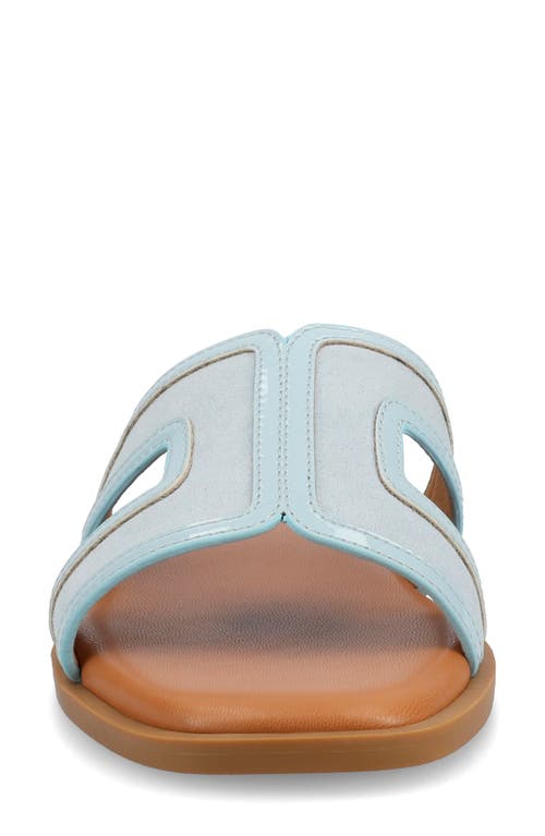Journee Collection Primah Slide Sandal In Light Blue