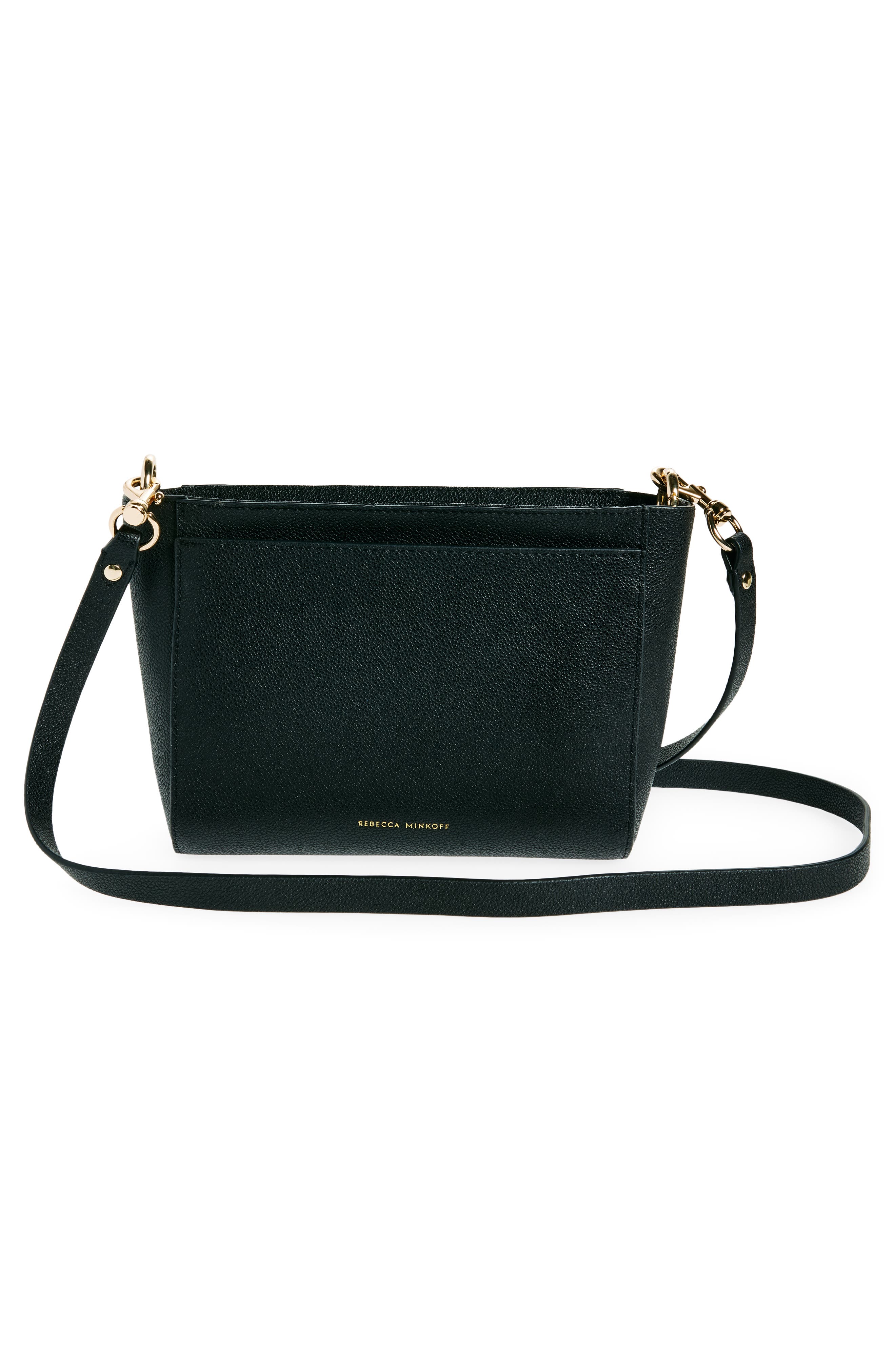 Rebecca Minkoff Gabby Leather Crossbody Bag, Alternate, color, Black