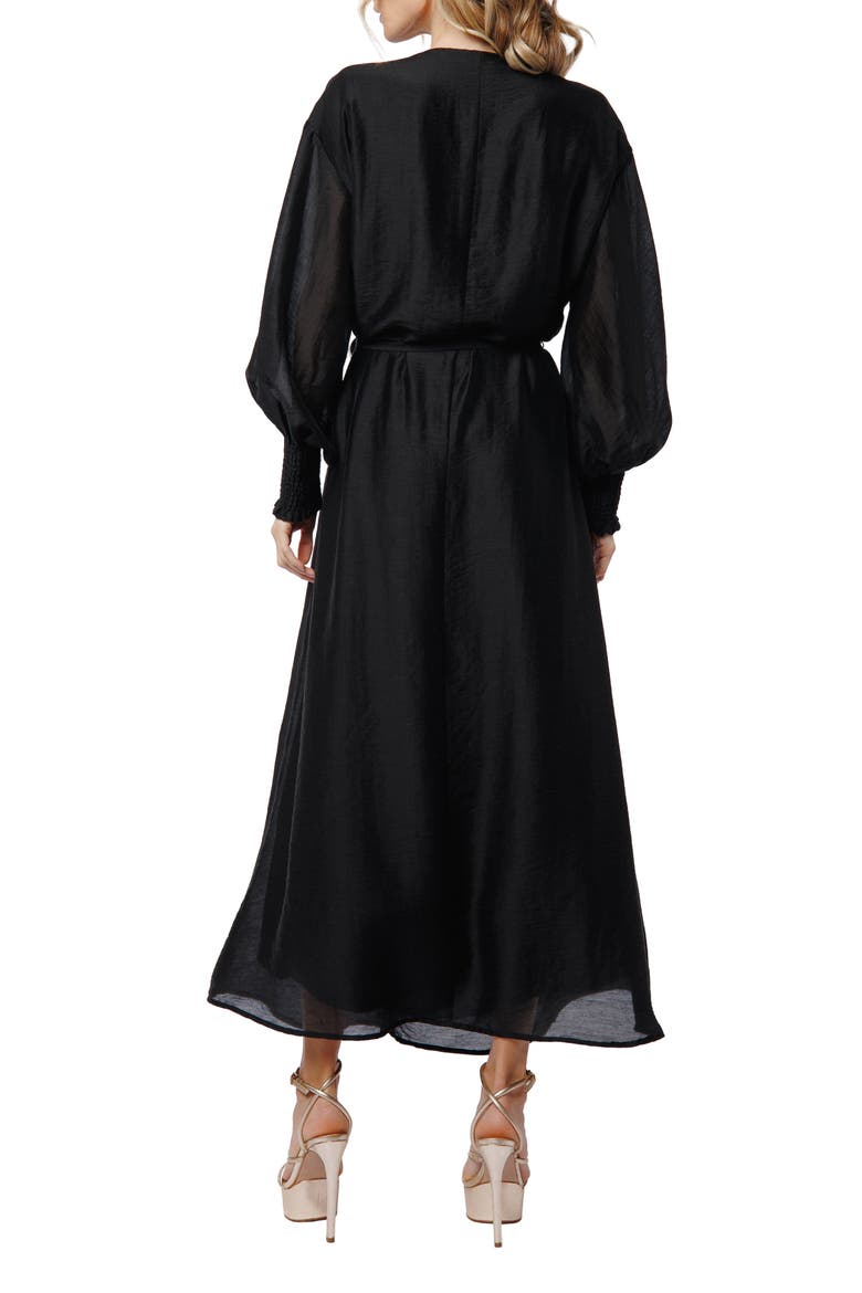 Kiyelle Ruffle Long Sleeve Maxi Dress, Alternate, color, BLACK