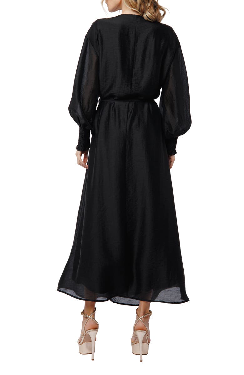 CIEBON Kiyelle Ruffle Long Sleeve Maxi Dress, Alternate, color, Black